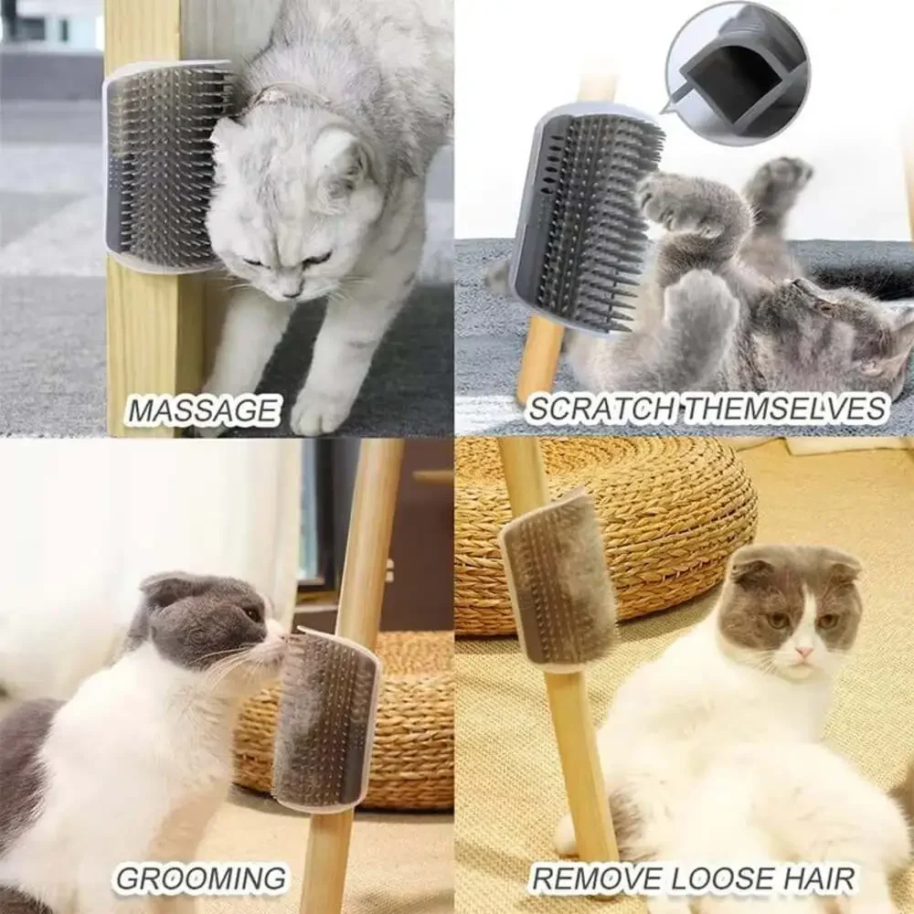Massage Pet Cat Brush Corner Scrape Hair Removal Beauty Clean Corner Brush Remov